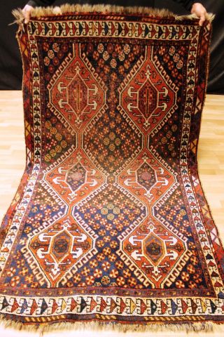 Alter Antiker Gaschgai 200x115 Orient Teppich Tappeto Carpet Schiraz 3280 Rug Bild