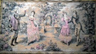 Alter Wandteppich Tapisserie Gobelin Wolle Frankreich 19.  Jahrhunderts Bild