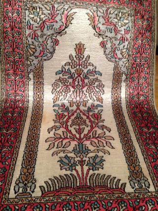 Handgeknüpft Natur Kaschmir Seide Silk 97x61 Cm Carpet Tappeto Tapis Top Bild
