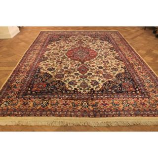 Prachtvoller Edeler Handgeknüpfter Perser Blumen Teppich Meshad Kom Carpet Top Bild