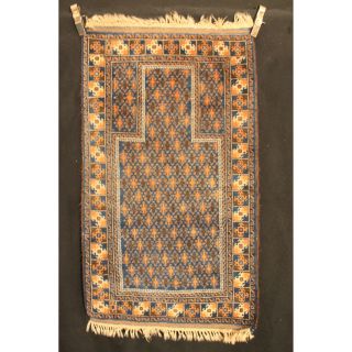 Alter Handgeknüpfter Perser Orient Afghan Gebetsteppich 145x80cm Carpet Rug Bild