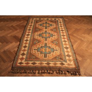 Schöner Alter Handgeknüpfter Perser Orientteppich Kazak Made In Türkei 130x220cm Bild