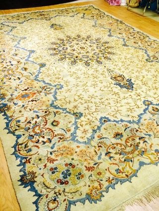 Handgeknüpfter Orient Perser Teppich Tapetto Carpet Kash Fein 386x276cm Kork Bild