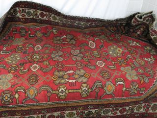 Antiker Orient Teppich,  Orientteppich,  Handgeknüpft,  Ca.  197x128cm,  Persien,  Rot Bild