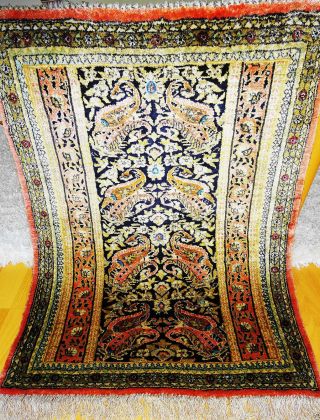 Echte Handgeknüpfte Perser Teppich.  Seide Top /ware Tappeto - Tapies - Rug,  Silk Bild