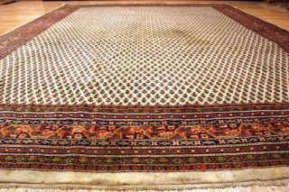 Handgeknüpfter Saruqh Mir Orient Top Nain Teppich Old Rug Carpet 358x250cm Bild