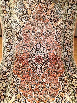 Teppich Handgeknüpft Natur Seide Kaschmir 170x91 Cm Carpet Tappeto Tapis Top Bild