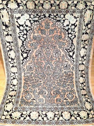 Teppich Handgeknüpft Seide Kaschmir 113x79 Cm Carpet Tappeto Tapis Bild
