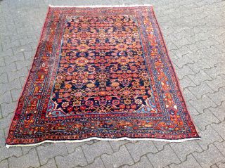 Antiker Malayer Teppich Aus Persien 218 X 148 Cm Schöne Farben Und Muster Bild