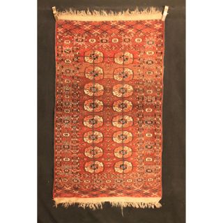 Alter Handgeknüpfter Orientteppich Udssr Turkman 180x105cm Tappeto Carpet Rug Bild
