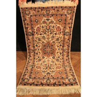 Schöner Handgeknüpfter Orientteppich Blumen Teppich 130x65cm Tappeto Carpet Rug Bild