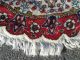Antiker Teppich Läufer Rund Beige Rot Ca.  1m Mit Fransen Blume Florales Muster Teppiche & Flachgewebe Bild 1