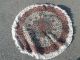 Antiker Teppich Läufer Rund Beige Rot Ca.  1m Mit Fransen Blume Florales Muster Teppiche & Flachgewebe Bild 3