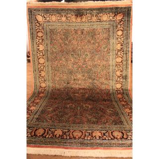 Schön Prachtvoller Handgeknüpfter Seidenteppich Kaschmir Seide Carpet 135x210cm Bild