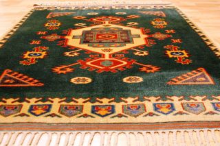 Signierter Kars Kazak Schirwan 140x124cm Orient Teppich Tappeto 3202 Carpet Bild