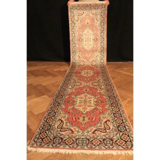 Schöner Prachtvoller Handgeknüpfter Seidenteppich Kaschmir Seide Läufer 63x285cm Bild