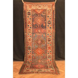 Antiker Alter Handgeknüpfter Orientteppich Kazak Kasak Shirwan Old Rug Runner Bild