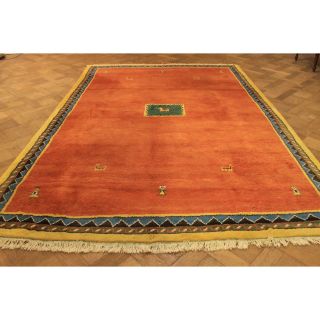 Wunderschöner Handgeknüpfter Perser Teppich Gabbeh Gelb Tappeto Rug 200x300cm Bild