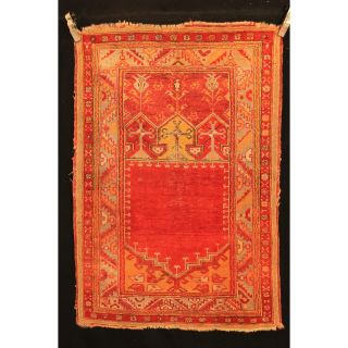 Antik Alter Handgeknüpfter Orient Gebtetsteppich Anatolien Anatol Old Carpet Rug Bild
