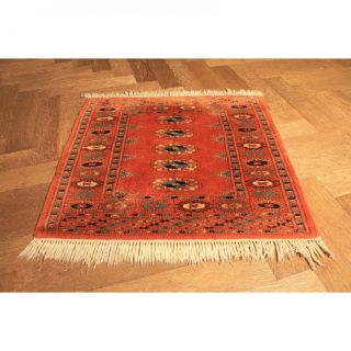 Schöner Handgeknüpfter Orientteppich Afghan Art Deco Teppich 75x70cm Tappeto Rug Bild
