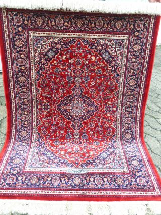 Orientteppich Teppich Perser Ca.  925.  000 Knoten 140 X 100 Tadenlos Seidenglanz Bild