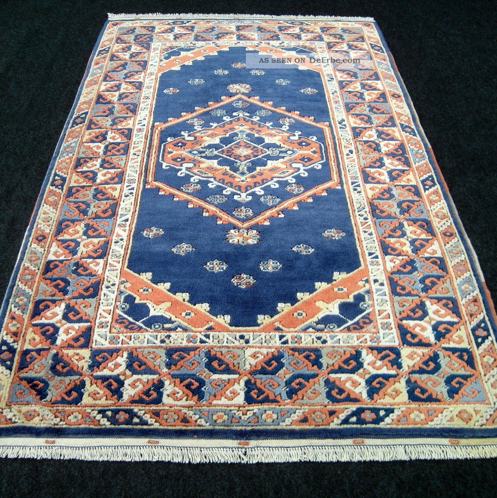 Alter Orient Teppich Milas Blau 180 X 122 Cm Melas Old Blue Oriental Rug Carpet Teppiche & Flachgewebe Bild