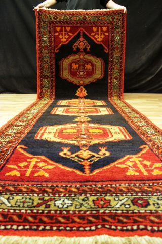 70 Jahre Antiker Us Malayer / Kazak LÄufer Orient Teppich Rug Carpet 305x104cm Bild