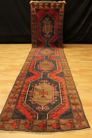 Alter Antiker Kurdi 300x80 Orient Teppich Tappeto Läufer Galerie 3254 Afghan Bild