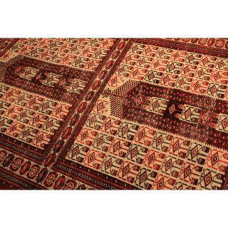 Schöner Alter Handgeknüpfter Perser Orientteppich Afghan Hadjlu 140x200cm Bild