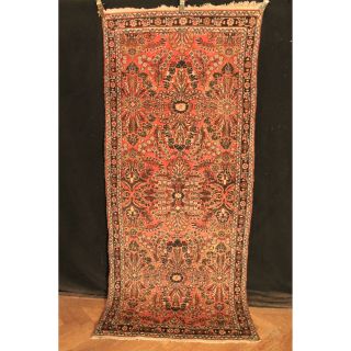 Antiker Dekorativer Handgeknüpfter Perser Teppich Us Blumen Läufer 110x260cm Bild