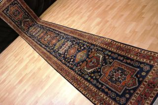 Handgeknüpfter Malayer / Heriz LÄufer Top Orient Galerie Teppich Carpet 515x86cm Bild