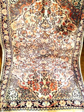 Teppich Handgeknüpft Natur Seide Kaschmir 95x63 Cm Carpet Tappeto Tapis Bild