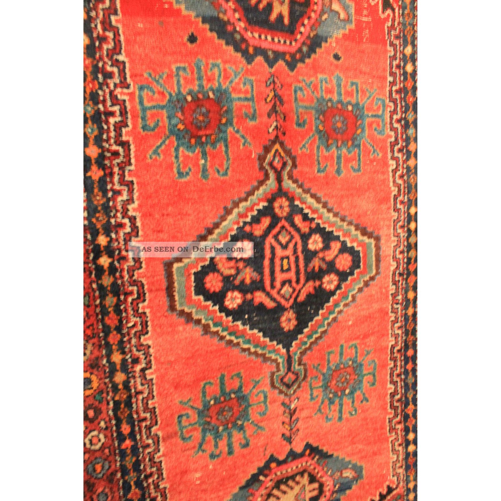 Antik Handgeknüpfter Perser Orientteppich Kazak Kasak Muster Seltenheit Carpet Teppiche & Flachgewebe Bild