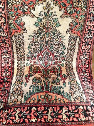 Teppich Handgeknüpft Natur Seide Kaschmir 94x63 Cm Carpet Tappeto Tapis Bild