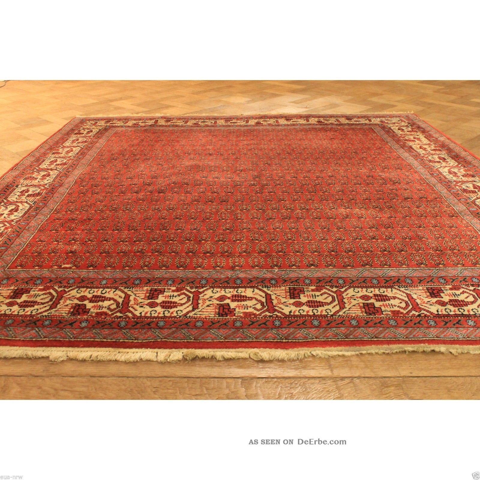 Wunderschöner Handgeknüpfter Orient Palast Blumen Teppich 200x200cm Rug Carpet Teppiche & Flachgewebe Bild
