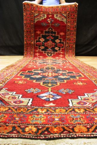 70 Jahre Antiker Us Malayer / Kazak LÄufer Orient Teppich Rug Carpet 325x110cm Bild