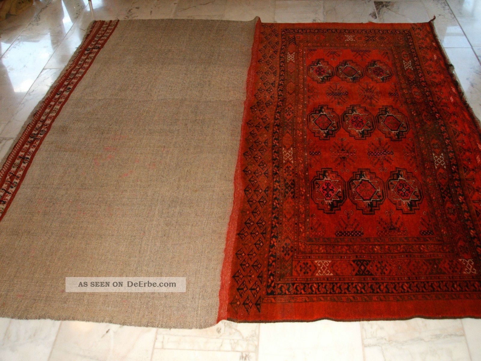 Antiker Turkmenen Teppich - Tschowal - Ersari - Antique Turkman Bag - With Silk? Teppiche & Flachgewebe Bild