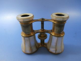 Lemaire Fabi Operngals / Fernglas,  Messing - Perlmutt; In Ledertasche Bild