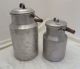 Alte Milchkanne,  Aluminium,  Mit Deckel Und Holzhenkel,  3 L Und 1,  5 L,  Look Bauer Bild 1