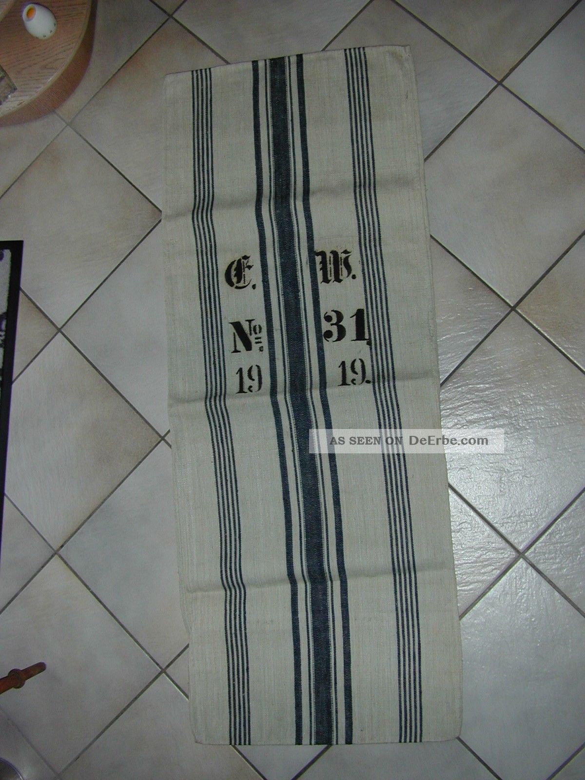 Antiker Alter Leinensack Mehlsack Gedreidesack 1919 Nr.  31 Bauer Bild