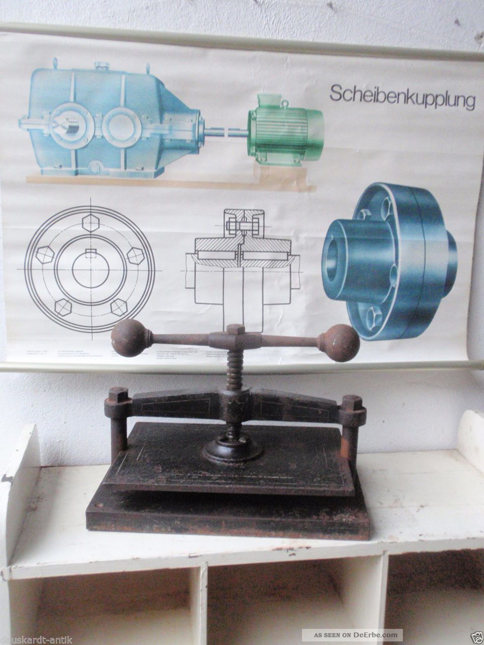 Antike Jugendstil Buchdruckerpresse Industrie Design Loft Ladendeko