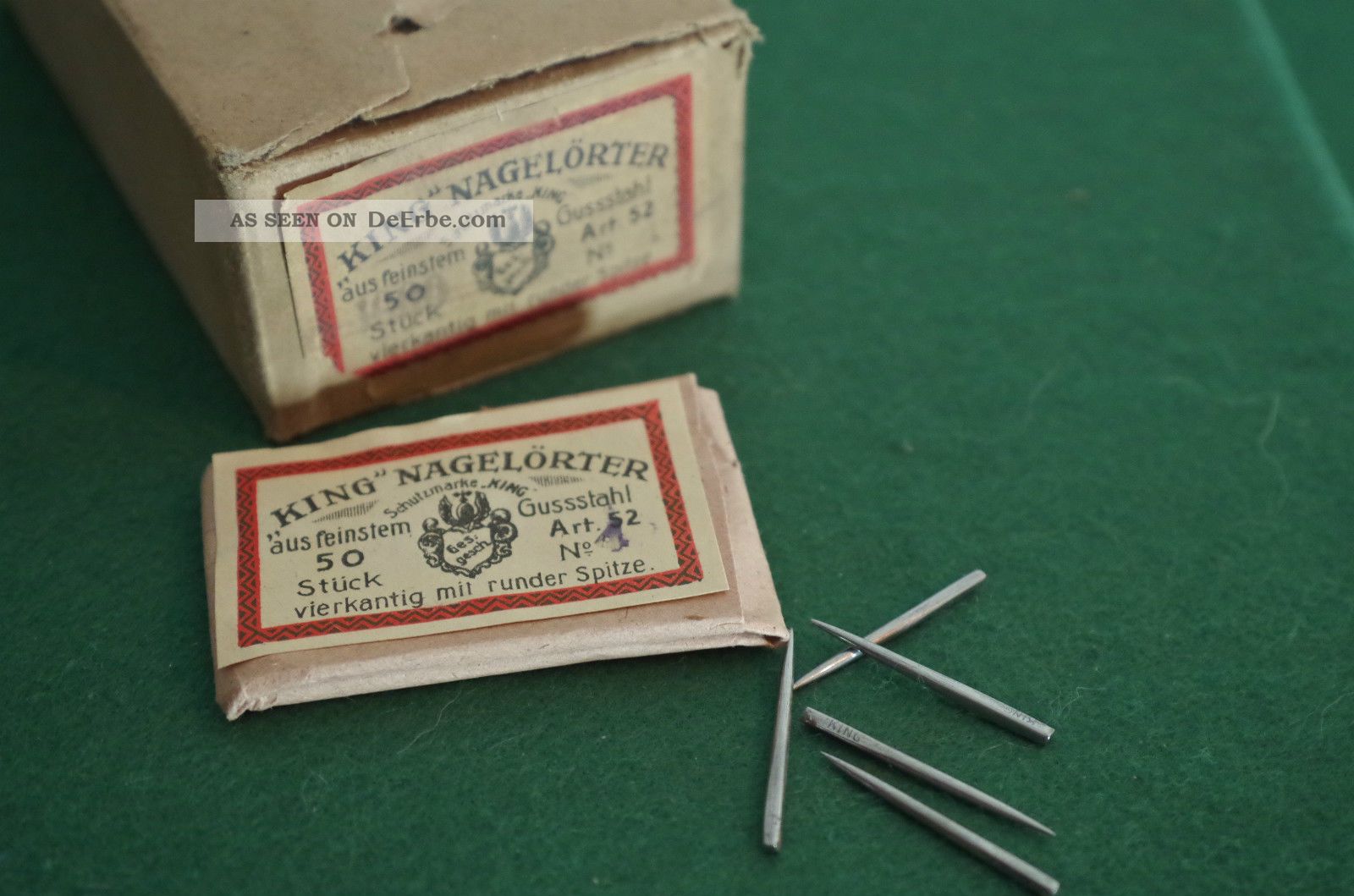 1000 NagelÖrter King No4 Pfriem Vorstecher Ahle Für Leder Pappe Kunststoff Filz Sattler Bild