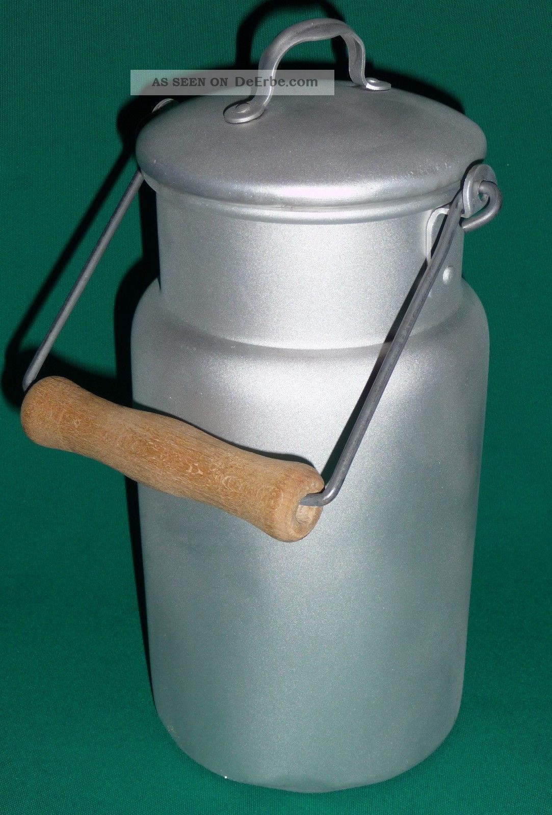 Aluminium Milchkanne Alu Kanne mit Deckel und Griff 1 Liter 