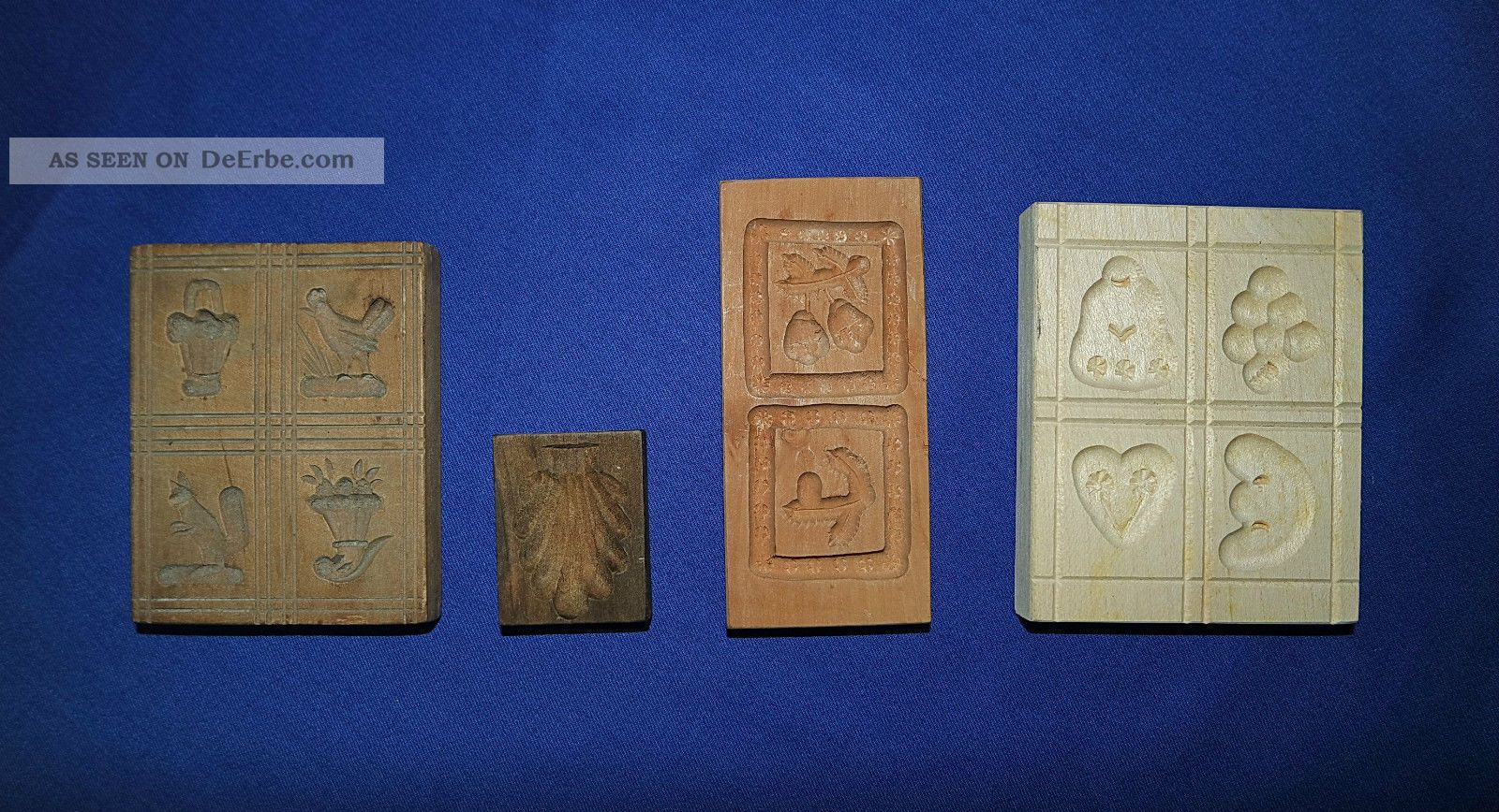 4x Alte Holzmodel Sammlung Springerle Spekulatiusform Backform 11 Motive Bäcker & Konditor Bild