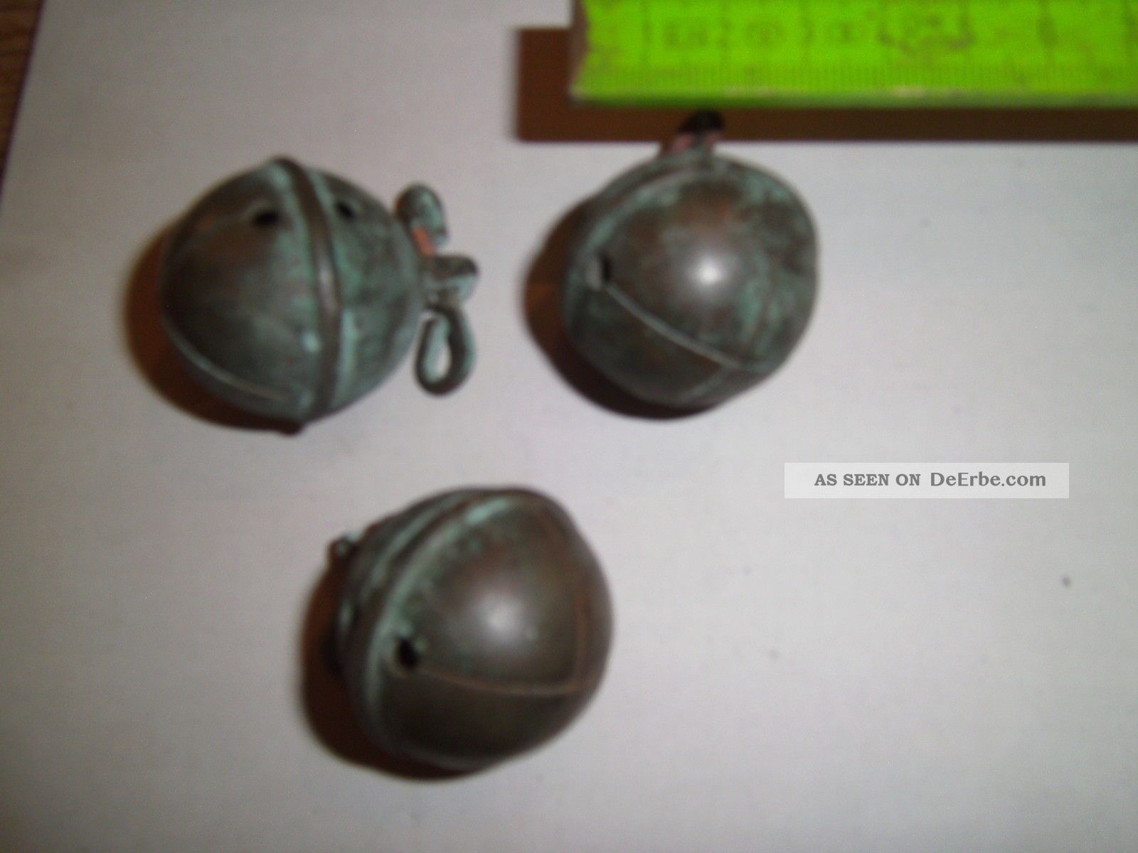 3 Kugelschellen Pferdegeläut Schelle Glocke Messing Eisen Bronze Schmied Klingel Eisen Bild