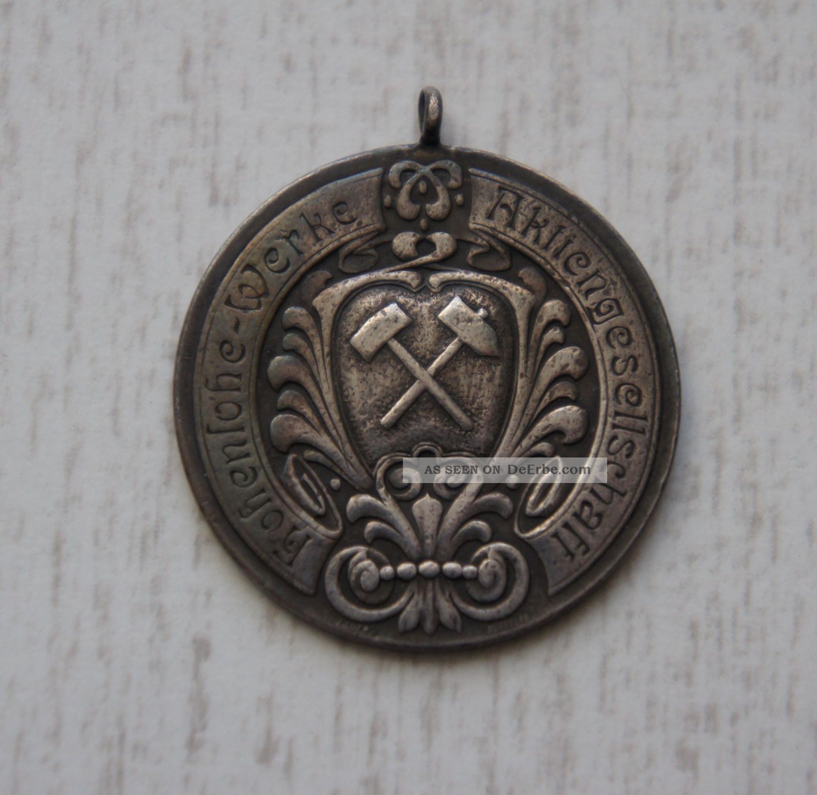 Bergbau Silber Orden Medaille Ca.  1900 Schlesien Hohenlohe Werke Ag Kattowitz Bergbau Bild