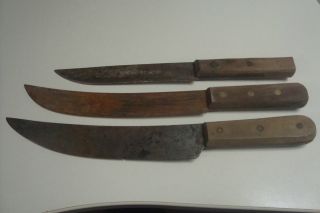 Altes Messer 3 Stück Jäger Metzger Fleischer Bild