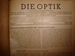 1943 1944 Die Optik Optiker - Zeitungen Jahresbände Vollständig Bild