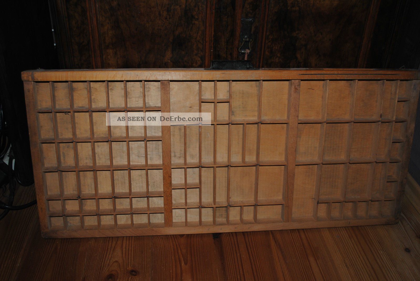 Antiker Setzkasten Holz Massiv Regal Vitrine Sammelkasten Buchdrucker Sammelkasten Setzkasten Vitrine Holz Glas ~ Antiker Setzkasten Holz Massiv Regal Vitrine Sammelkasten Buchdrucker