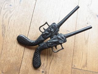 Offiziers Stiefelknecht Gusseisen 19.  Jahrhundert Pistole Jagd Bild